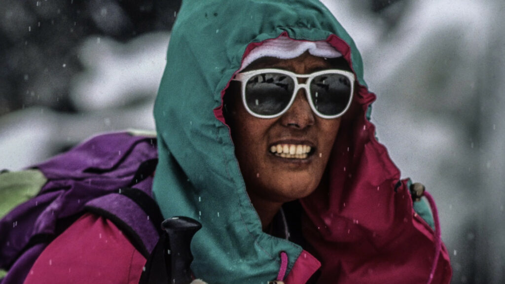 Close-up image of Pasang Lhamu Sherpa the first Nepali woman to summit Mt. Everest in 1993. Director: Nancy Svendsen