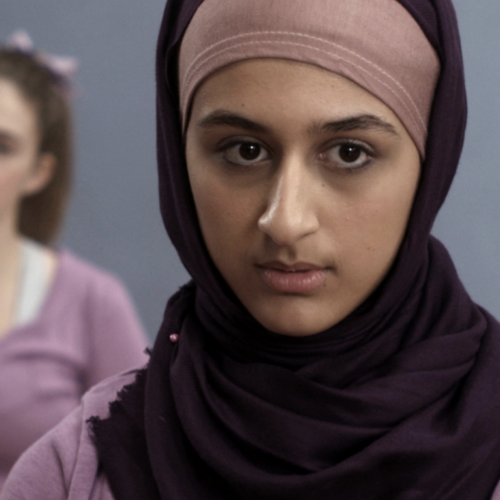 Image of Muslim American girl Nayla from short film 'Tryouts' by Susana Casares - CSFF Film of the Month for June 2024 #CSFFFOTM